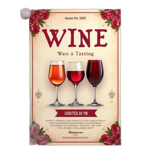 wine, tasting, event, flyer, template transparent PNG cut-out