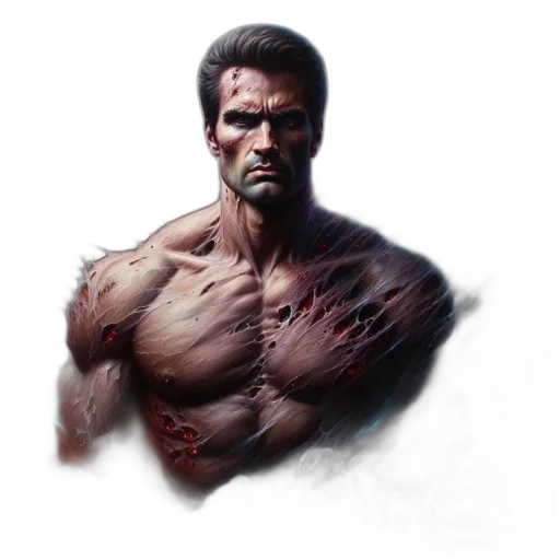 face, concept art, photorealistic, comic book art, fantasy art, intense, surreal, artwork transparent PNG cut-out