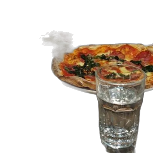 food, bottle, 3d render, photorealistic, table, various, plates, pizza transparent PNG cut-out