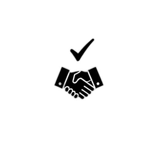 staff, jewelry, stylized, black, white, illustration, handshake, checkmark transparent PNG cut-out