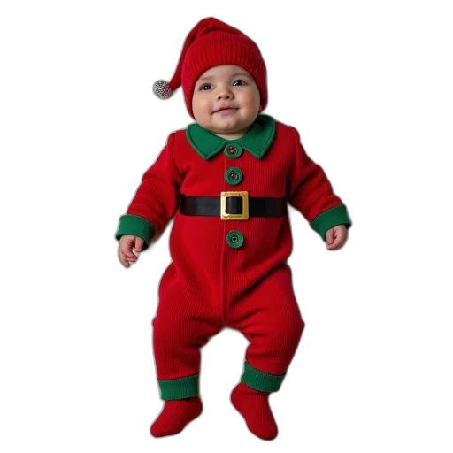 christmas, baby, suit, green transparent PNG cut-out