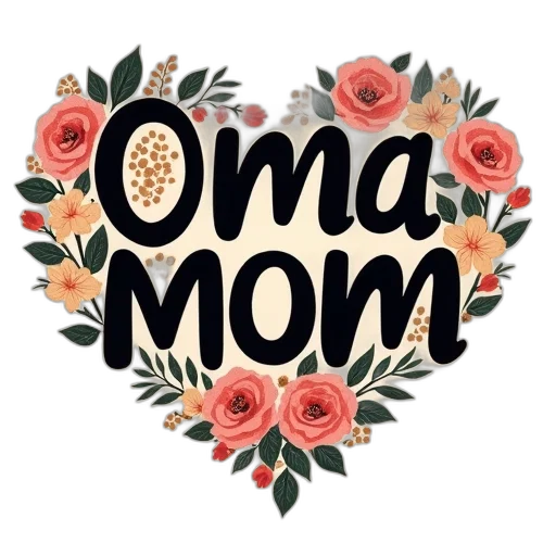 word, inscription, oma, mom transparent PNG cut-out