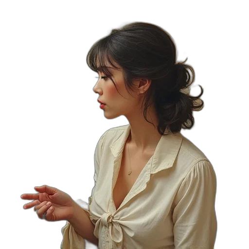 staff, dress, jewelry, face, oil painting, photorealistic, concept art, 3d render transparent PNG cut-out