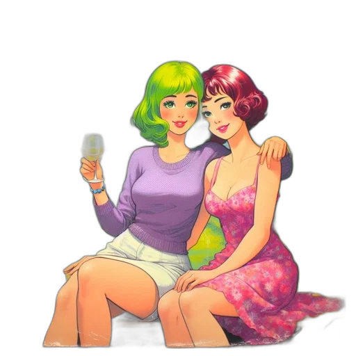 dress, pixel art, concept art, vaporwave, cartoon, green, pastel, colorful transparent PNG cut-out