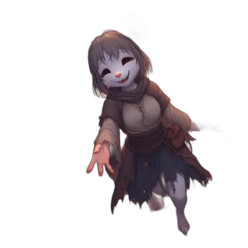 mask, creature, staff, face, fantasy art, concept art, watercolor, pixel art transparent PNG cut-out