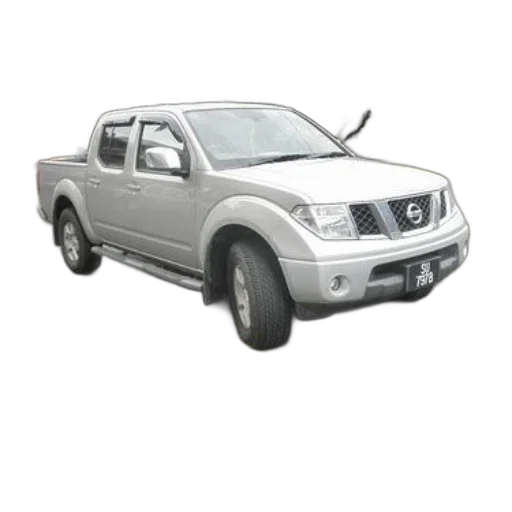car, 3d render, photorealistic, silver, nissan, pickup, truck, parked transparent PNG cut-out