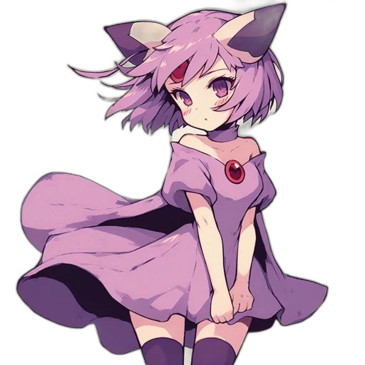 dress, staff, creature, animal, anime, pixel art, concept art, watercolor transparent PNG cut-out