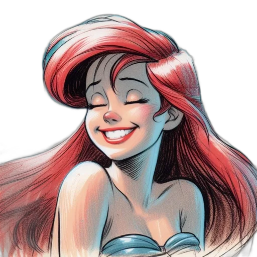 comic book art, cartoon, watercolor, concept art, underwater, animated, mermaid, vibrant transparent PNG cut-out
