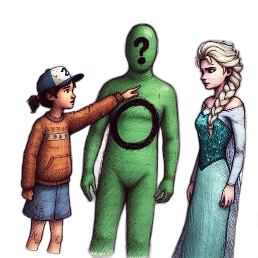 dress, mask, creature, robot, comic book art, concept art, pixel art, watercolor transparent PNG cut-out
