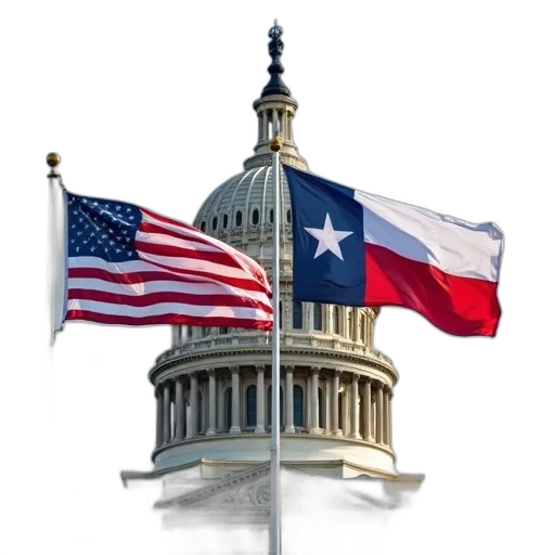 two, american, flags, flying transparent PNG cut-out