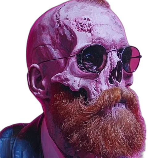mask, face, jacket, creature, cyberpunk, vaporwave, photorealistic, concept art transparent PNG cut-out