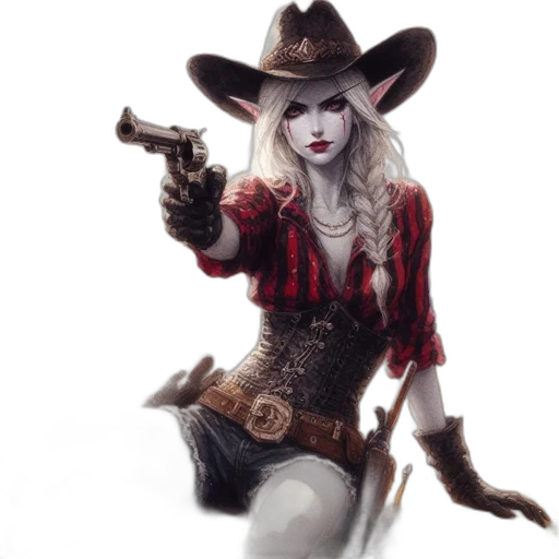 weapon, staff, hat, fantasy art, concept art, photorealistic, comic book art, femme transparent PNG cut-out