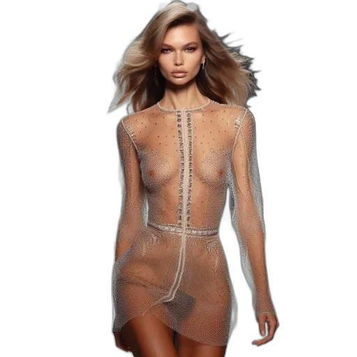 dress, jewelry, jacket, concept art, photorealistic, fantasy art, 3d render, female transparent PNG cut-out