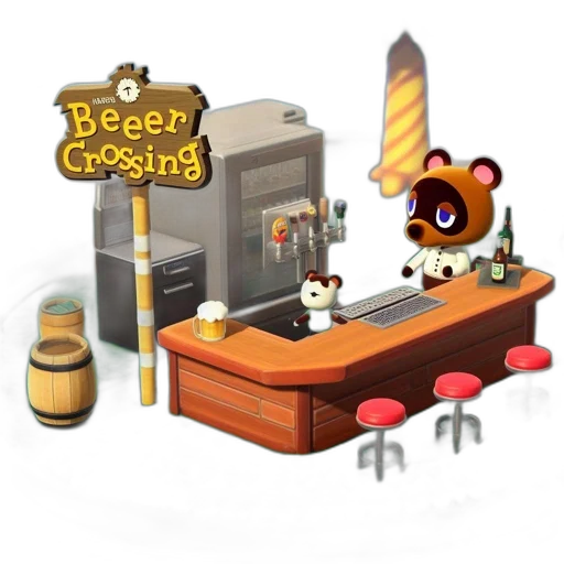 furniture, food, concept art, 3d render, pixel art, animal, crossing, bar transparent PNG cut-out