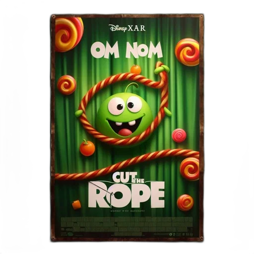 concept art, 3d render, poster, cut, rope, featuring, animated, green transparent PNG cut-out