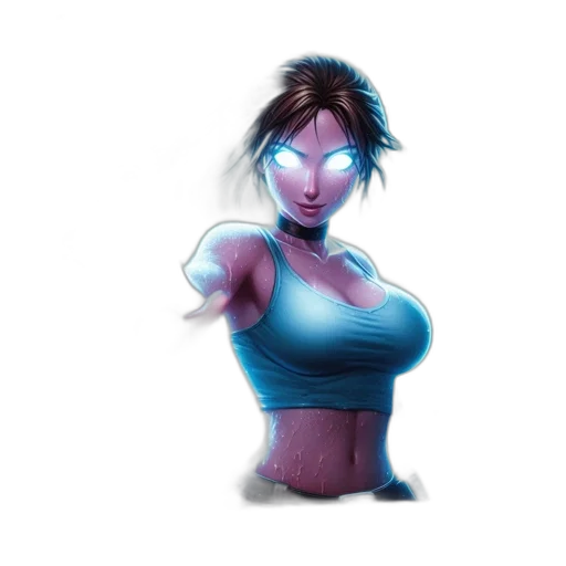 dress, concept art, fantasy art, comic book art, pixel art, blue, elfin, character transparent PNG cut-out