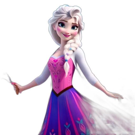 dress, concept art, 3d render, cartoon, fantasy art, snow, animated, female transparent PNG cut-out