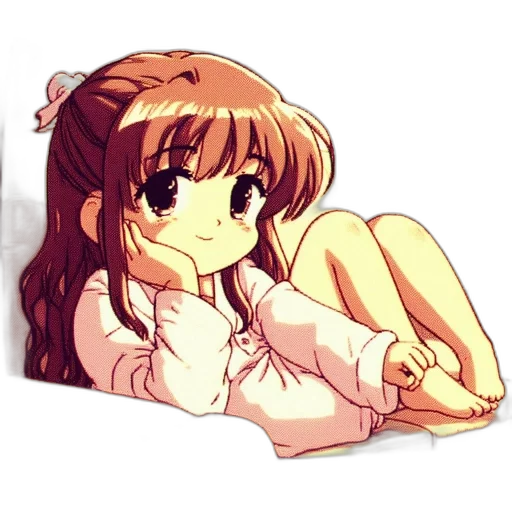 staff, hair, dress, face, anime, pixel art, cartoon, vaporwave transparent PNG cut-out