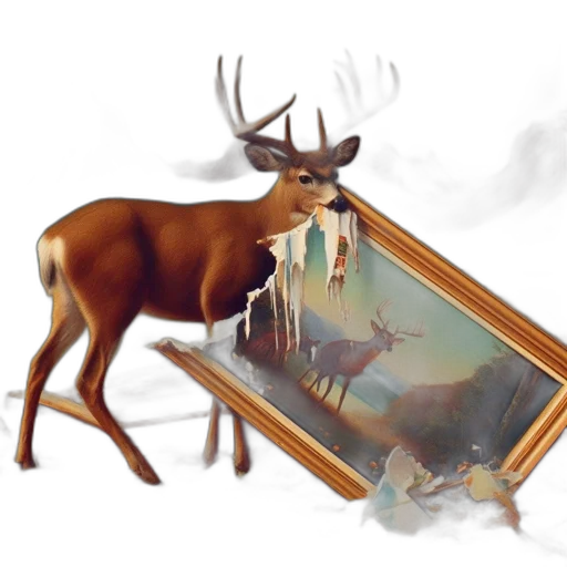furniture, animal, creature, crown, concept art, oil painting, photorealistic, fantasy art transparent PNG cut-out