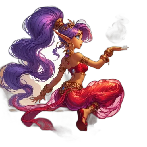fantasy art, concept art, pixel art, comic book art, fire, red, ethereal, figure transparent PNG cut-out