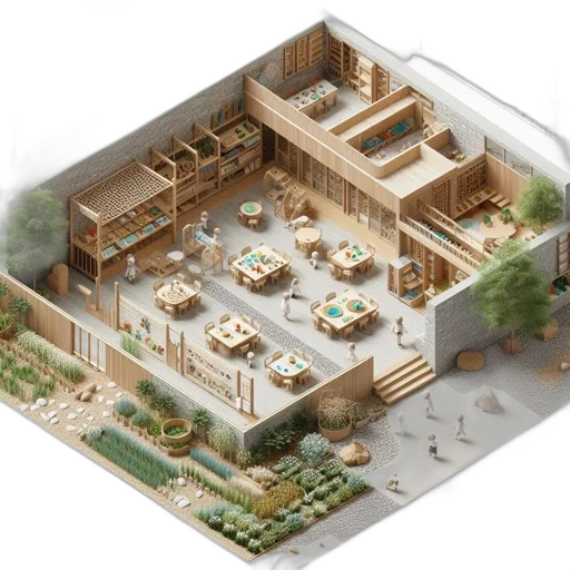 furniture, building, 3d render, concept art, earth tones, illustration, presents, detailed transparent PNG cut-out