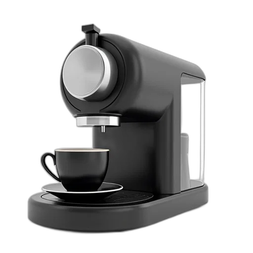 robot, 3d render, photorealistic, modern, espresso, machine, sleek, design transparent PNG cut-out