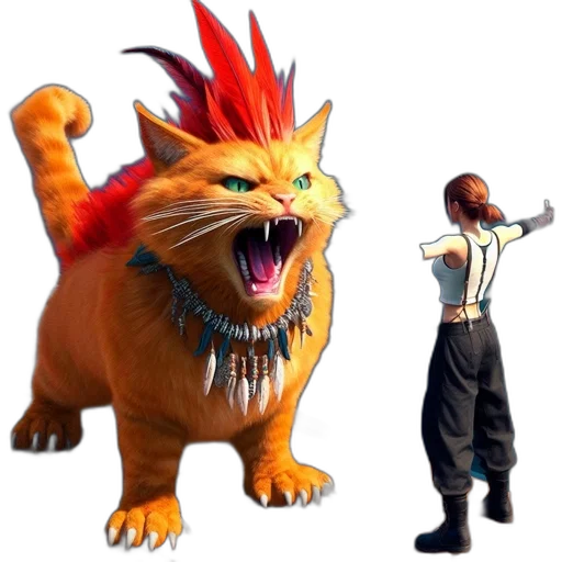 staff, animal, weapon, concept art, 3d render, fantasy art, pixel art, fire transparent PNG cut-out
