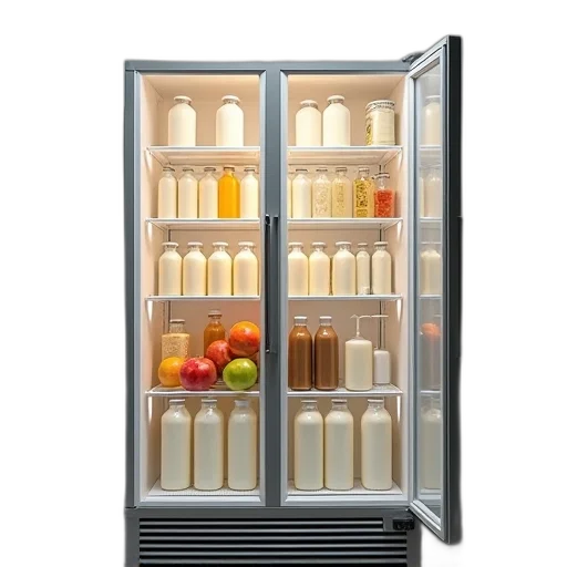 food, robot, 3d render, beverage, refrigerator, milk, coffee, juice transparent PNG cut-out