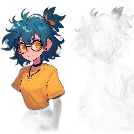 hair, creature, staff, mask, concept art, pixel art, anime, cartoon transparent PNG cut-out