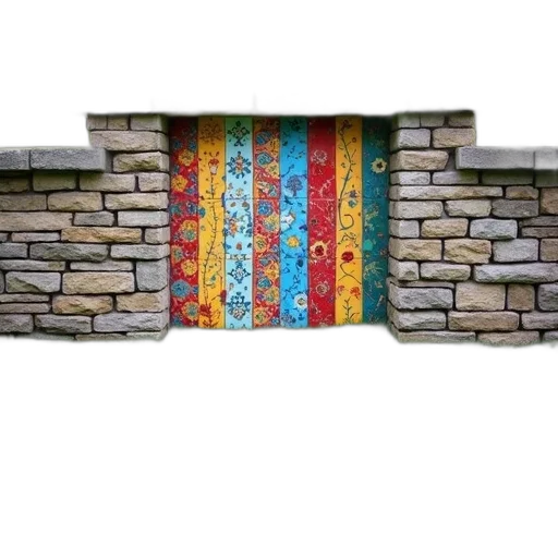 crown, jewelry, sword, building, 3d render, stone, wall, colorful transparent PNG cut-out