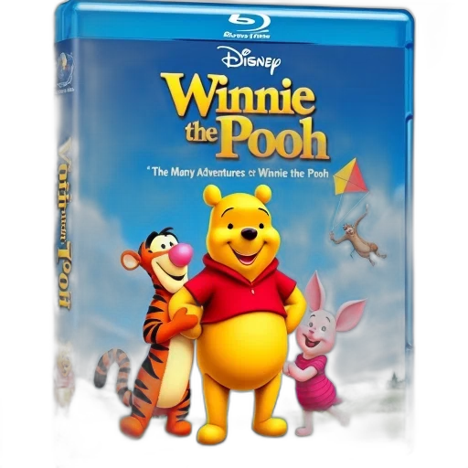 cover, disney, movie, winnie, pooh, blue, background, characters transparent PNG cut-out