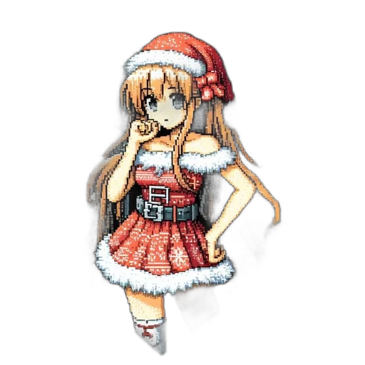 dress, hat, pixel art, anime, cartoon, watercolor, pixel, art transparent PNG cut-out
