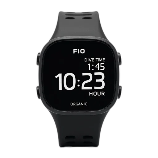 black, digital, wristwatch, strap, displayed, against, white, background transparent PNG cut-out