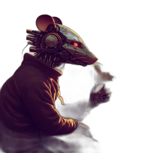mask, creature, animal, dragon, concept art, cyberpunk, fantasy art, photorealistic transparent PNG cut-out