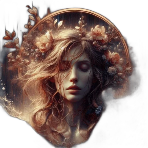 face, crown, jewelry, mask, fantasy art, concept art, photorealistic, oil painting transparent PNG cut-out