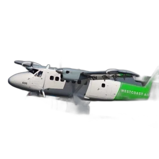 3d render, green, white, seaplane, text, westcoast, air, side transparent PNG cut-out