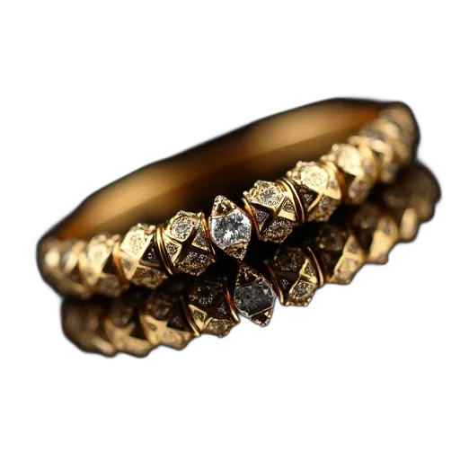 jewelry, crown, 3d render, golden, close-up, image, gold, bracelet transparent PNG cut-out
