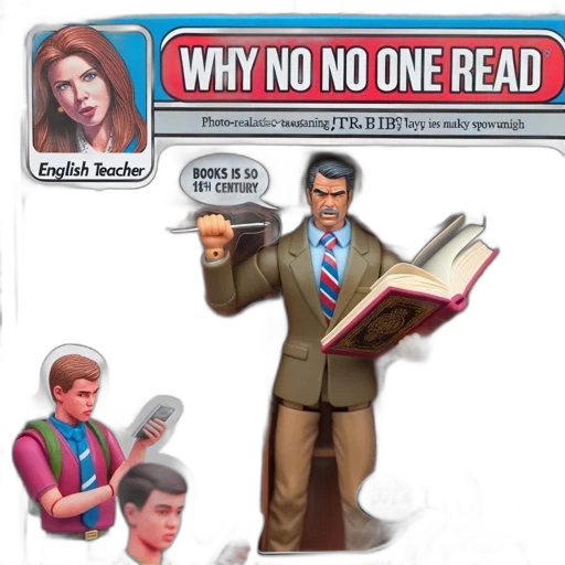 comic book art, 3d render, concept art, amusing, illustration, portrays, english, teacher transparent PNG cut-out