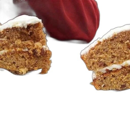 food, two, slices, carrot, cake, cream, cheese, frosting transparent PNG cut-out