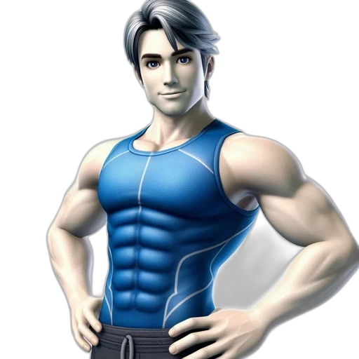 3d render, concept art, photorealistic, fantasy art, blue, animated, male, character transparent PNG cut-out