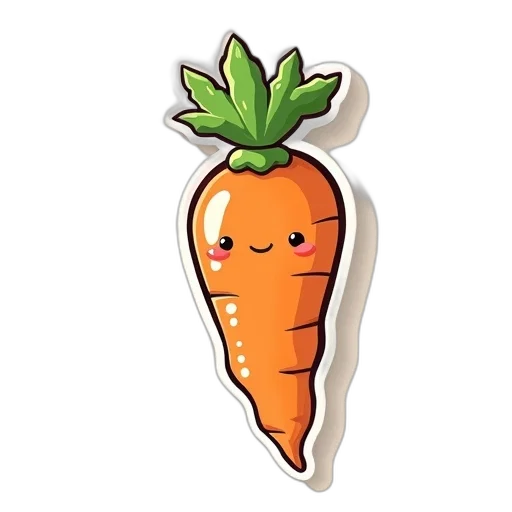 food, crown, hat, pixel art, concept art, cute, carrot, sticker transparent PNG cut-out