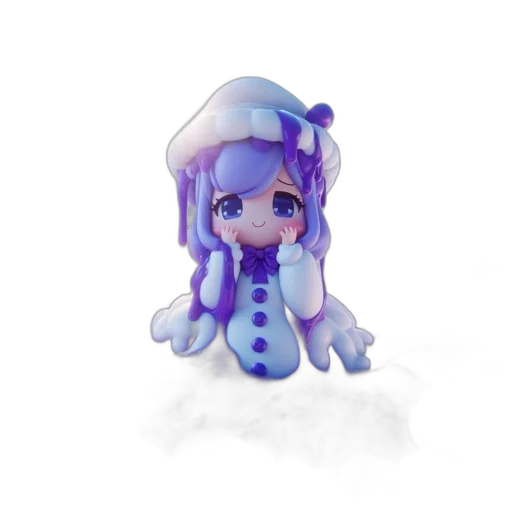robot, creature, staff, hat, 3d render, concept art, anime, pixel art transparent PNG cut-out