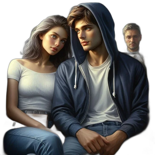 jacket, concept art, photorealistic, comic book art, fantasy art, neon lights, night, sunset transparent PNG cut-out