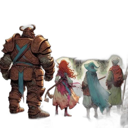 sword, concept art, fantasy art, comic book art, watercolor, fog, underwater, pastel transparent PNG cut-out
