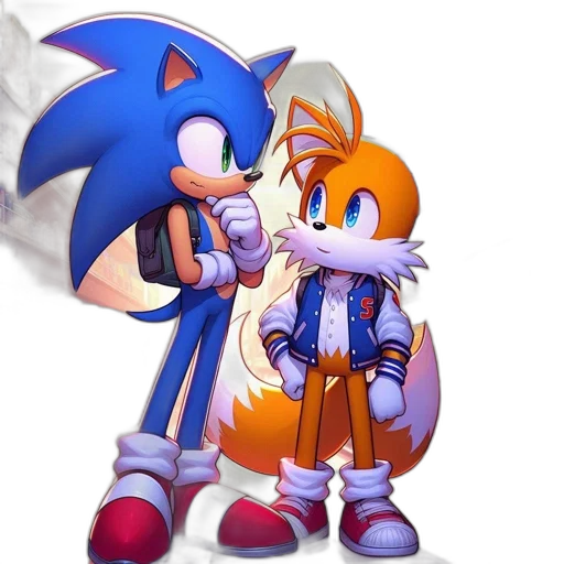 concept art, pixel art, 3d render, fantasy art, fire, blue, sonic, tails transparent PNG cut-out