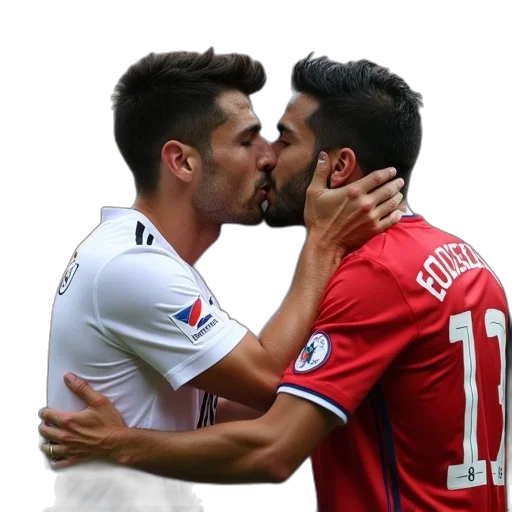 italy, defender, mario, gomez, kisses, head, fan, after transparent PNG cut-out