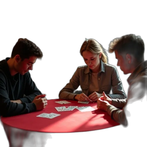 jacket, 3d render, concept art, photorealistic, people, sitting, table, playing transparent PNG cut-out