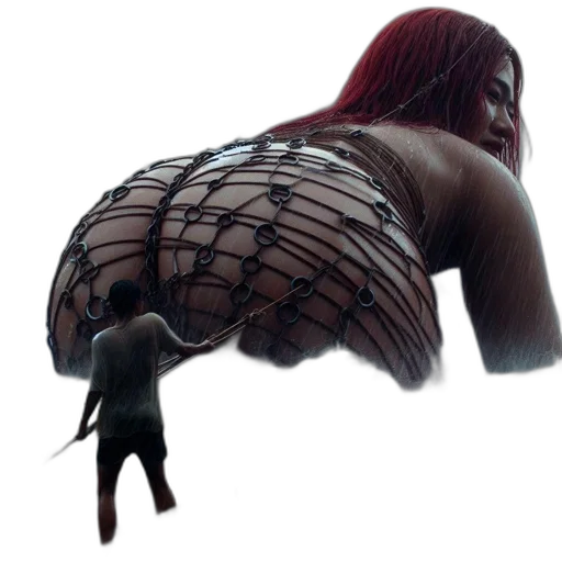 creature, animal, hair, weapon, concept art, 3d render, fantasy art, photorealistic transparent PNG cut-out