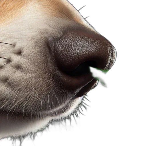 animal, hair, creature, face, photorealistic, 3d render, concept art, close-up transparent PNG cut-out