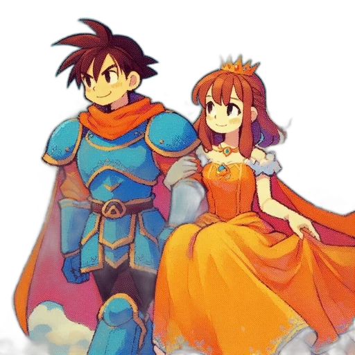 crown, dress, sword, dragon transparent PNG cut-out